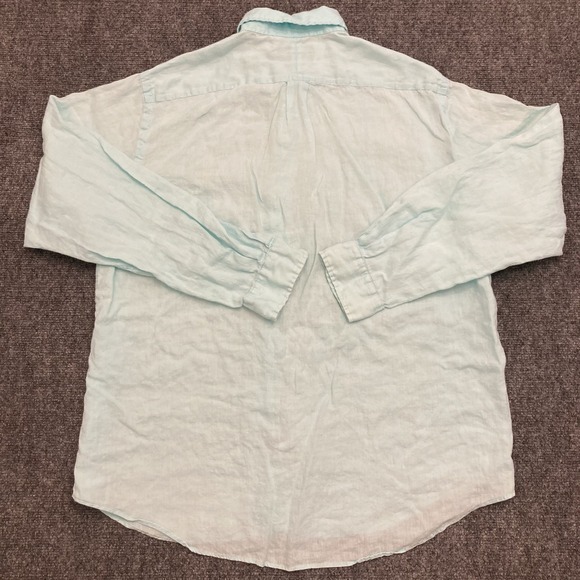 Ralph Lauren Men's 100% Linen Shirt Sz XL Button Down Teal - Picture 5 of 11